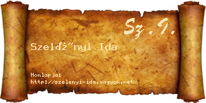 Szelényi Ida névjegykártya